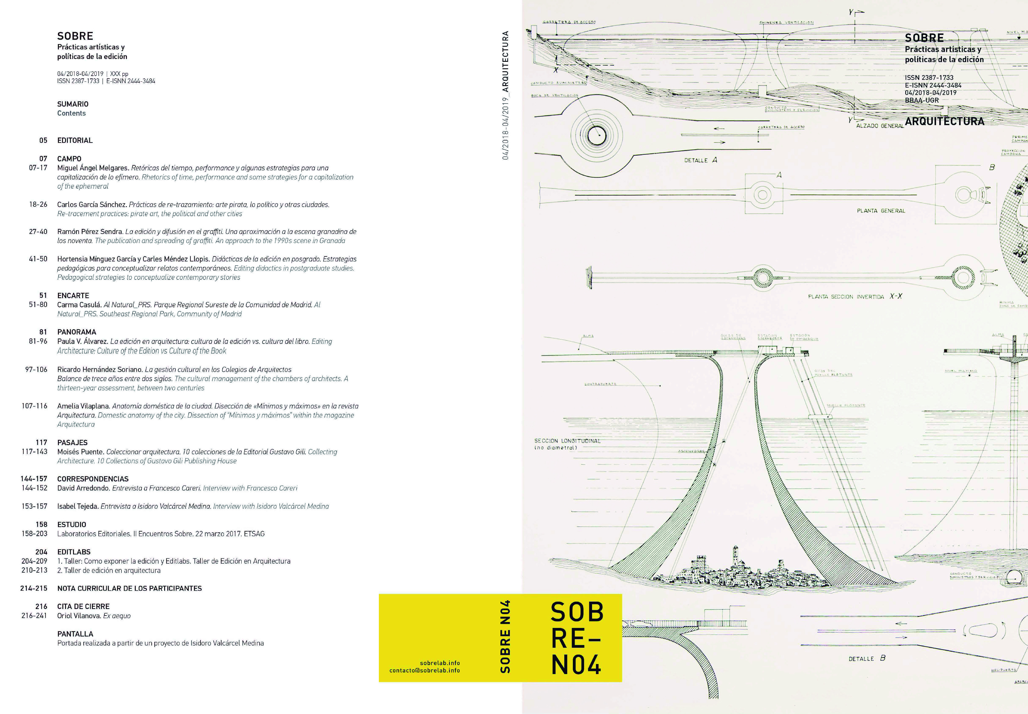 Revista SOBRE. Prácticas Artísticas y Políticas de la Edición. N4. Arquitectura